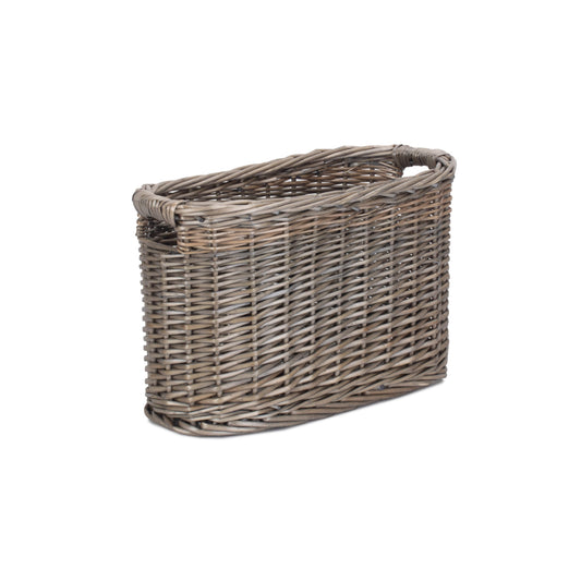 Antique Wash Willow Oval Toilet and Bathroom Organiser Basket