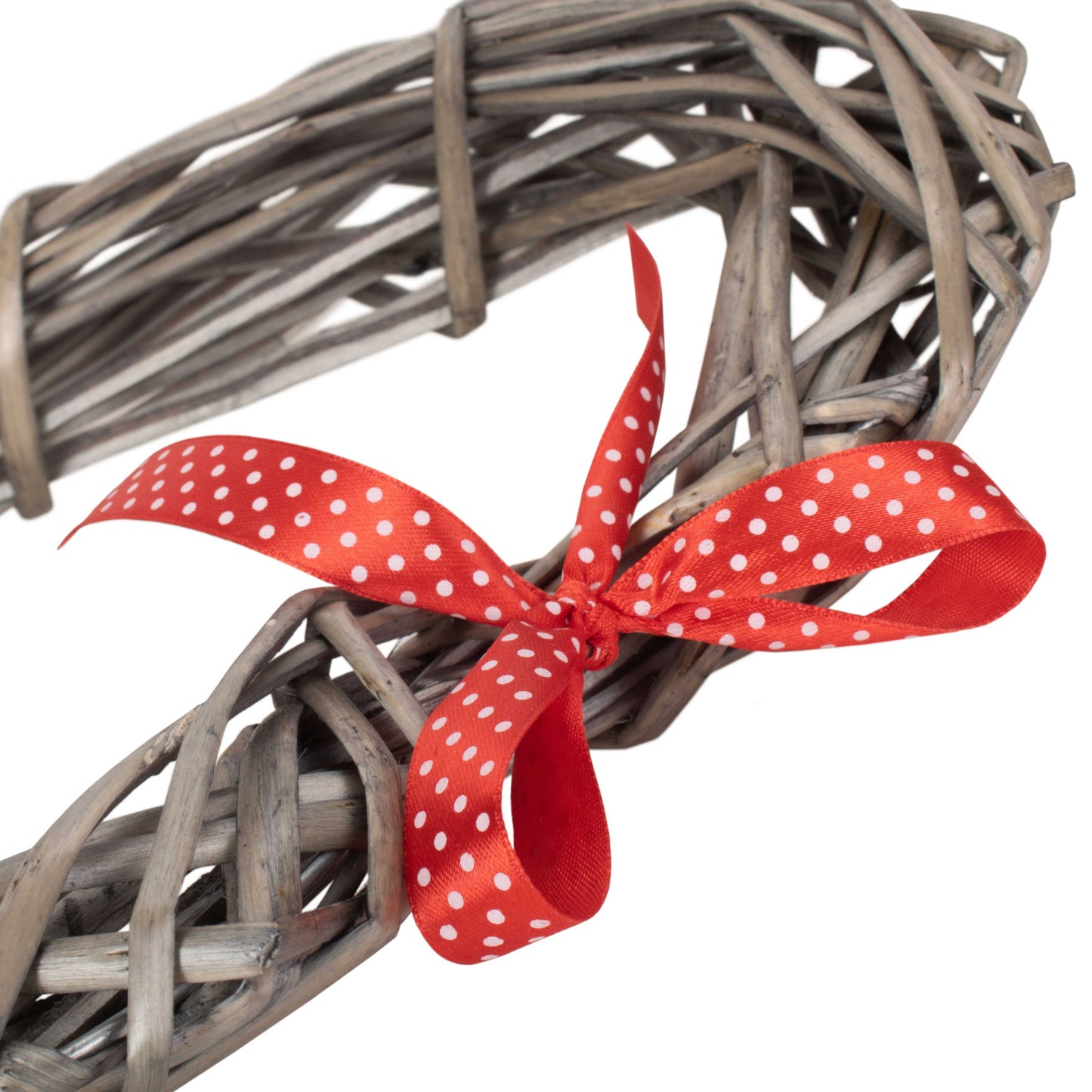 Small Heart Wreath With Red Spotty Ribbon