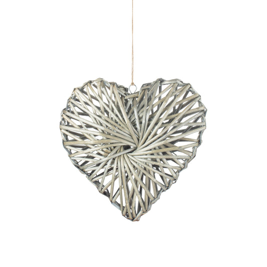 Grey Willow Heart Wreath - Small