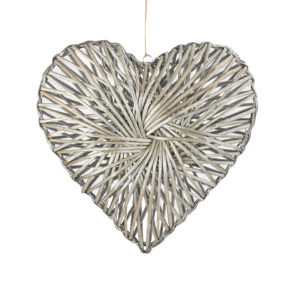 Grey Willow Heart Wreath - Medium