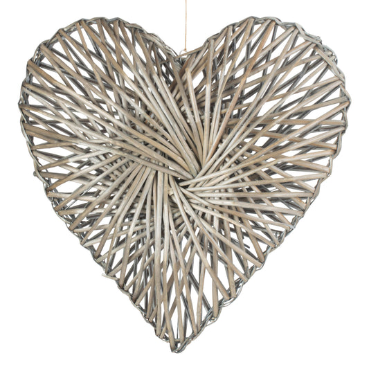 Grey Willow Heart Wreath - Large