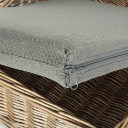 Small Rectangular Willow Dog Pet Bed with Cushion