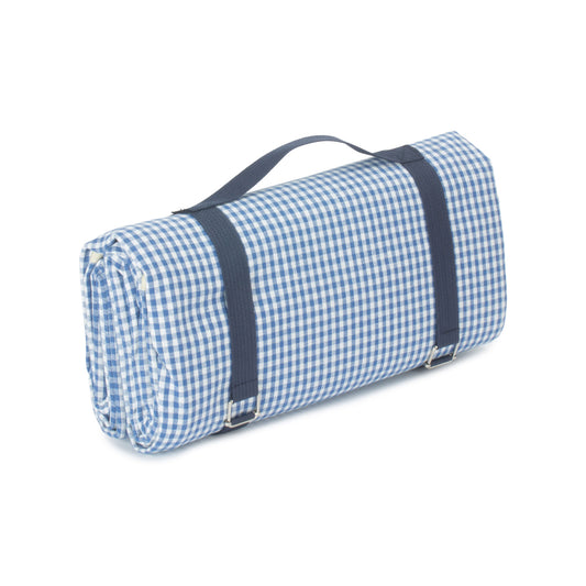 Blue & White Gingham Waterproof Picnic Blanket