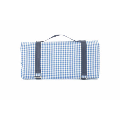 Blue & White Gingham Waterproof Picnic Blanket