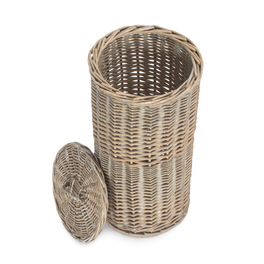 Grey Wash Willow Round 3 Roll Toilet Roll Holder