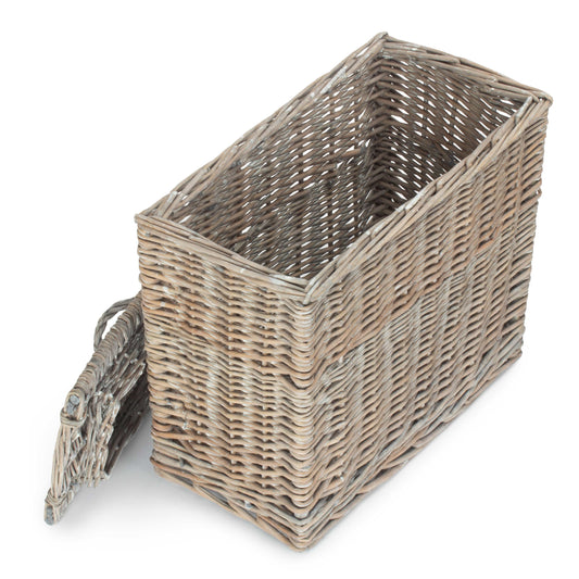 Grey Wash Willow Rectangular Toilet and Bathroom Tidy