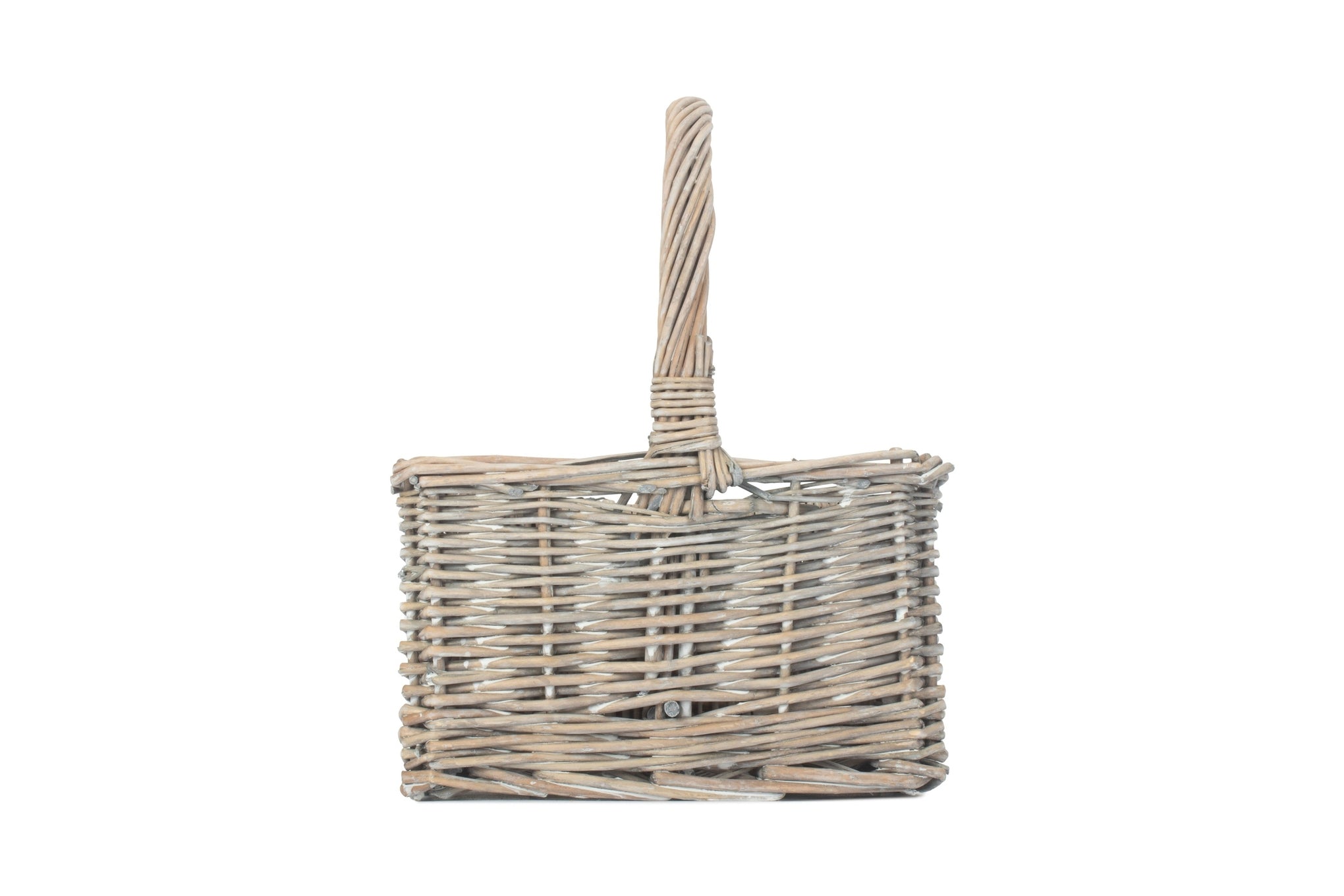 Grey Wash Willow Square 4 Section Cutlery Basket