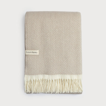 Clifton Herringbone Blanket: Bath Stone
