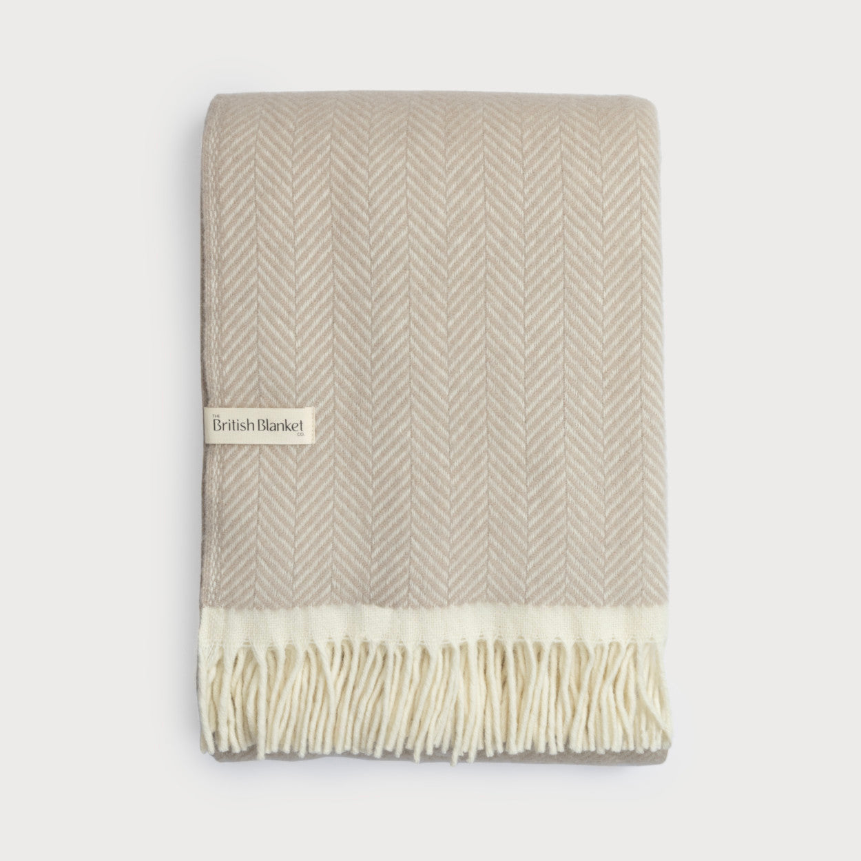 Clifton Herringbone Blanket: Bath Stone