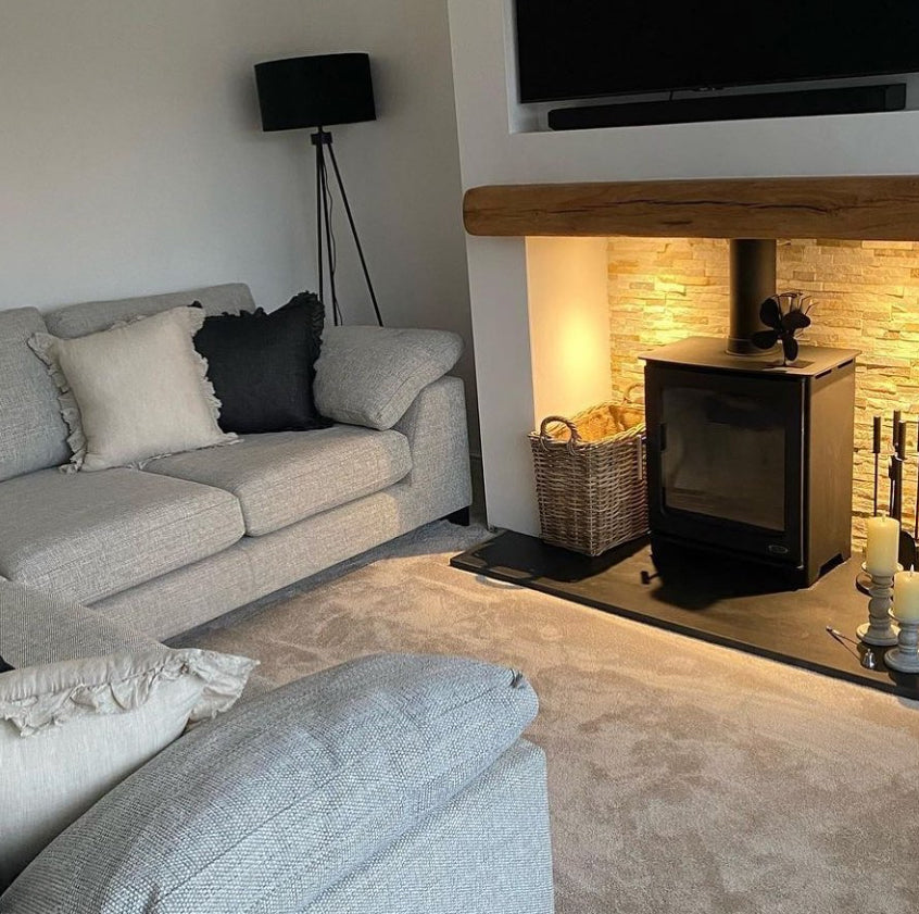 Wovenhill Kubu Rattan Oblong Lined Log Baskets with Hoop Handles