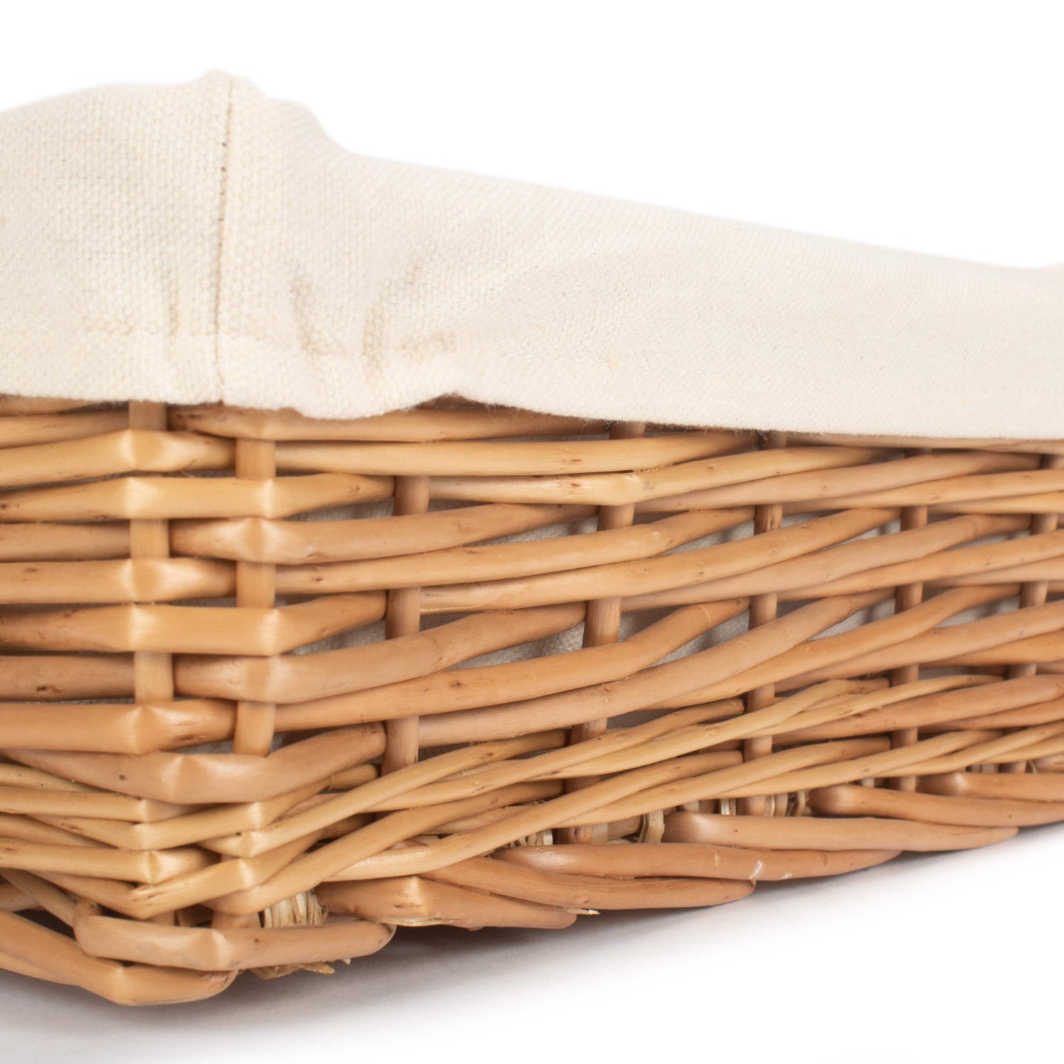Lined Rectangular Straight-Sided Tray Basket Set 3