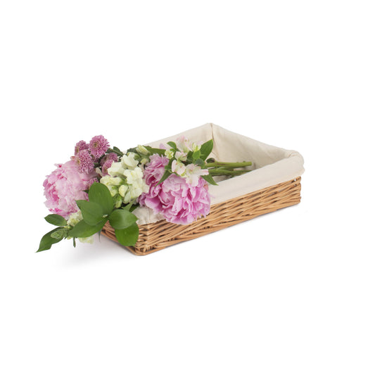Medium Lined Straight-Sided Rectangular Tray Basket