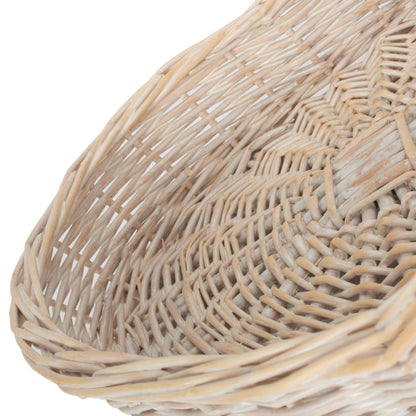 Small White Wash Heart Shaped Tray Basket