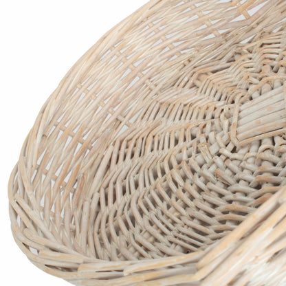 Medium White Wash Heart Shaped Tray Basket