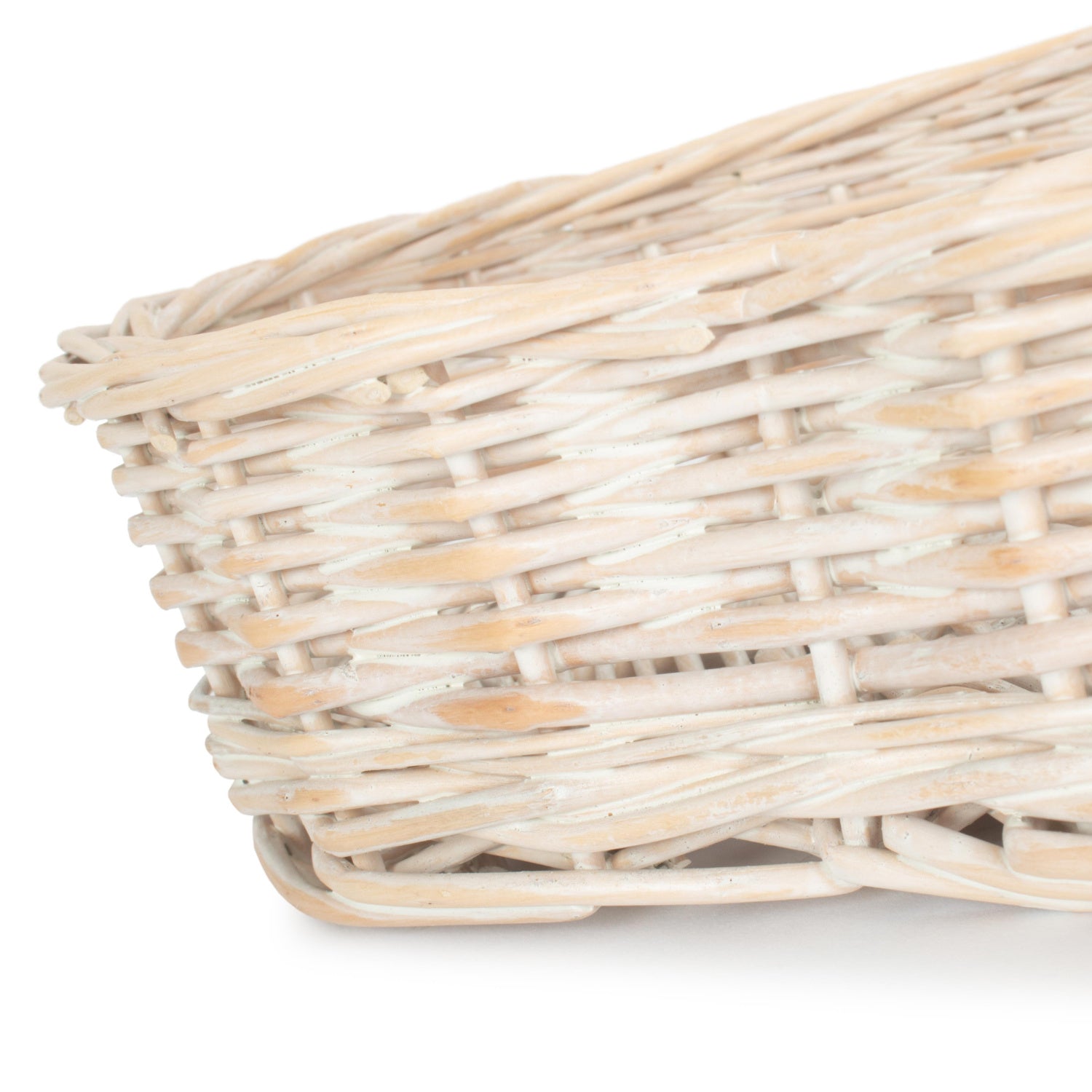 Medium White Wash Heart Shaped Tray Basket