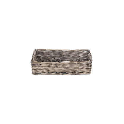 Small Antique Wash Straight-Sided Tray Basket
