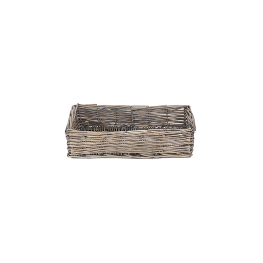 Small Antique Wash Straight-Sided Tray Basket