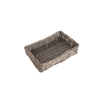 Small Antique Wash Straight-Sided Tray Basket