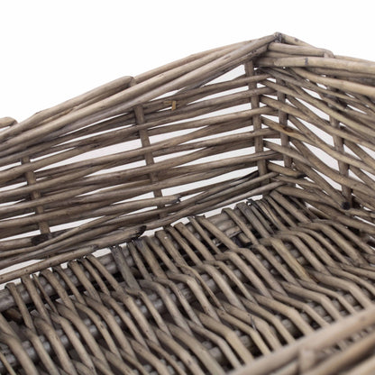 Small Antique Wash Straight-Sided Tray Basket