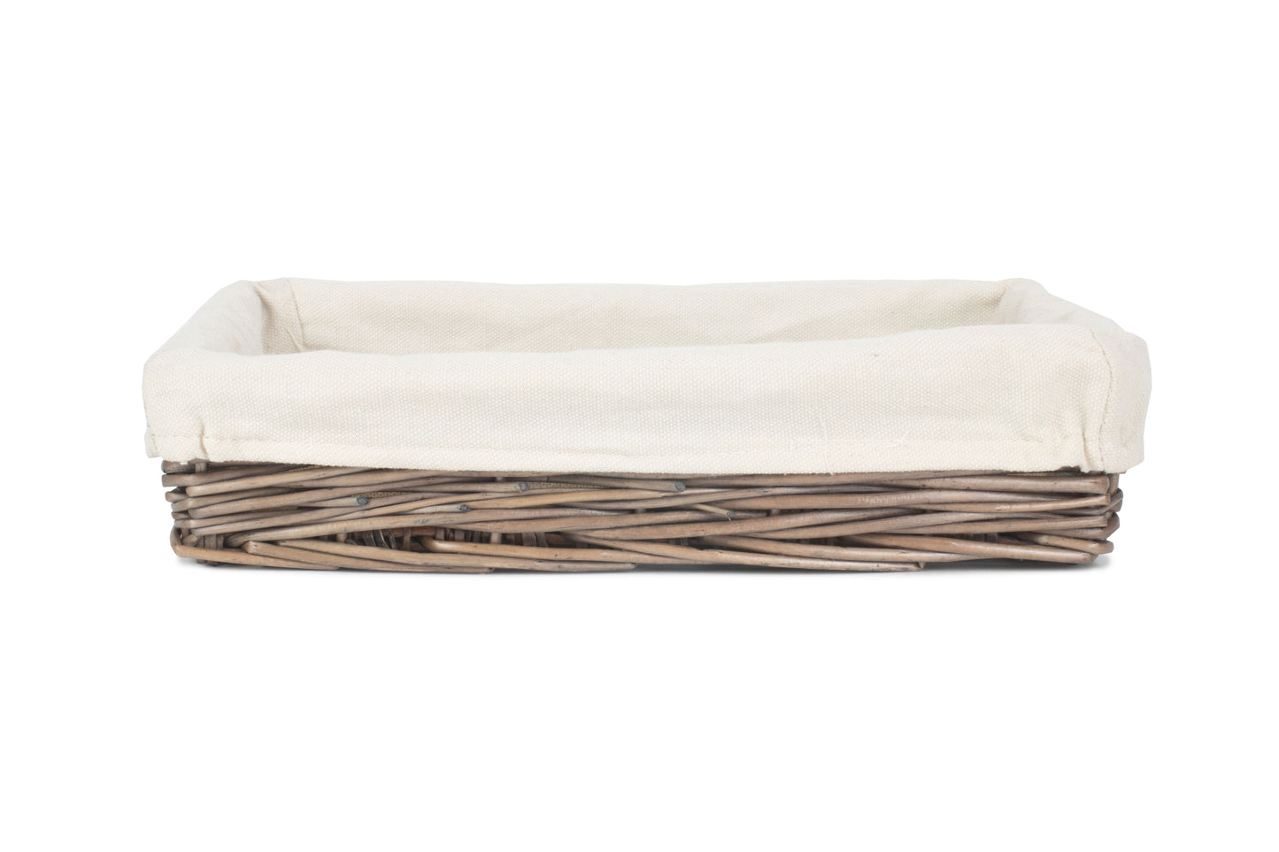 Small Lined Antique Wash Straight Sided Tray Basket