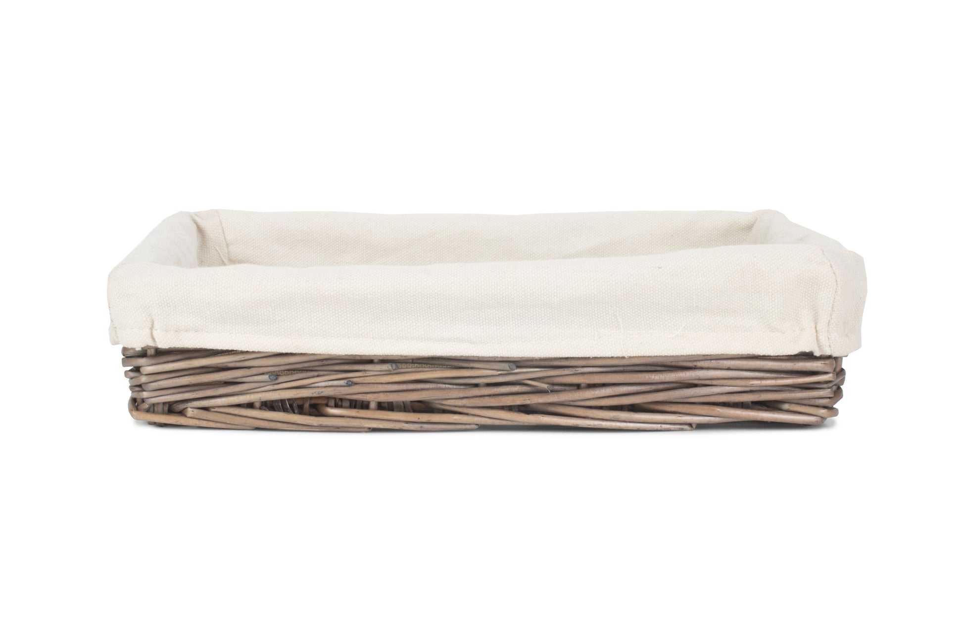 Small Lined Antique Wash Straight Sided Tray Basket