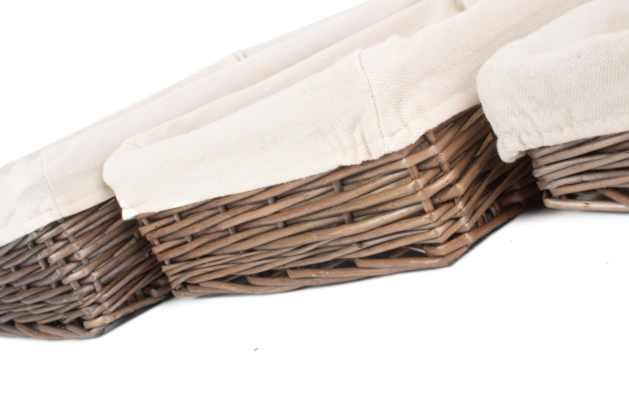 Lined Antique Wash Rectangular Straight Sided Tray Basket Set 3