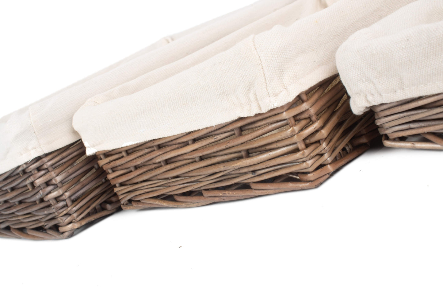 Lined Antique Wash Rectangular Straight Sided Tray Basket Set 3