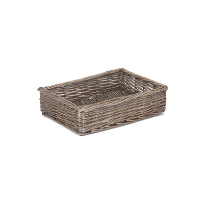 Medium Antique Wash Straight-Sided Tray Basket