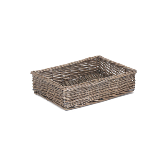 Medium Antique Wash Straight-Sided Tray Basket
