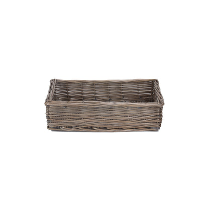 Medium Antique Wash Straight-Sided Tray Basket