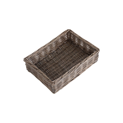 Medium Antique Wash Straight-Sided Tray Basket