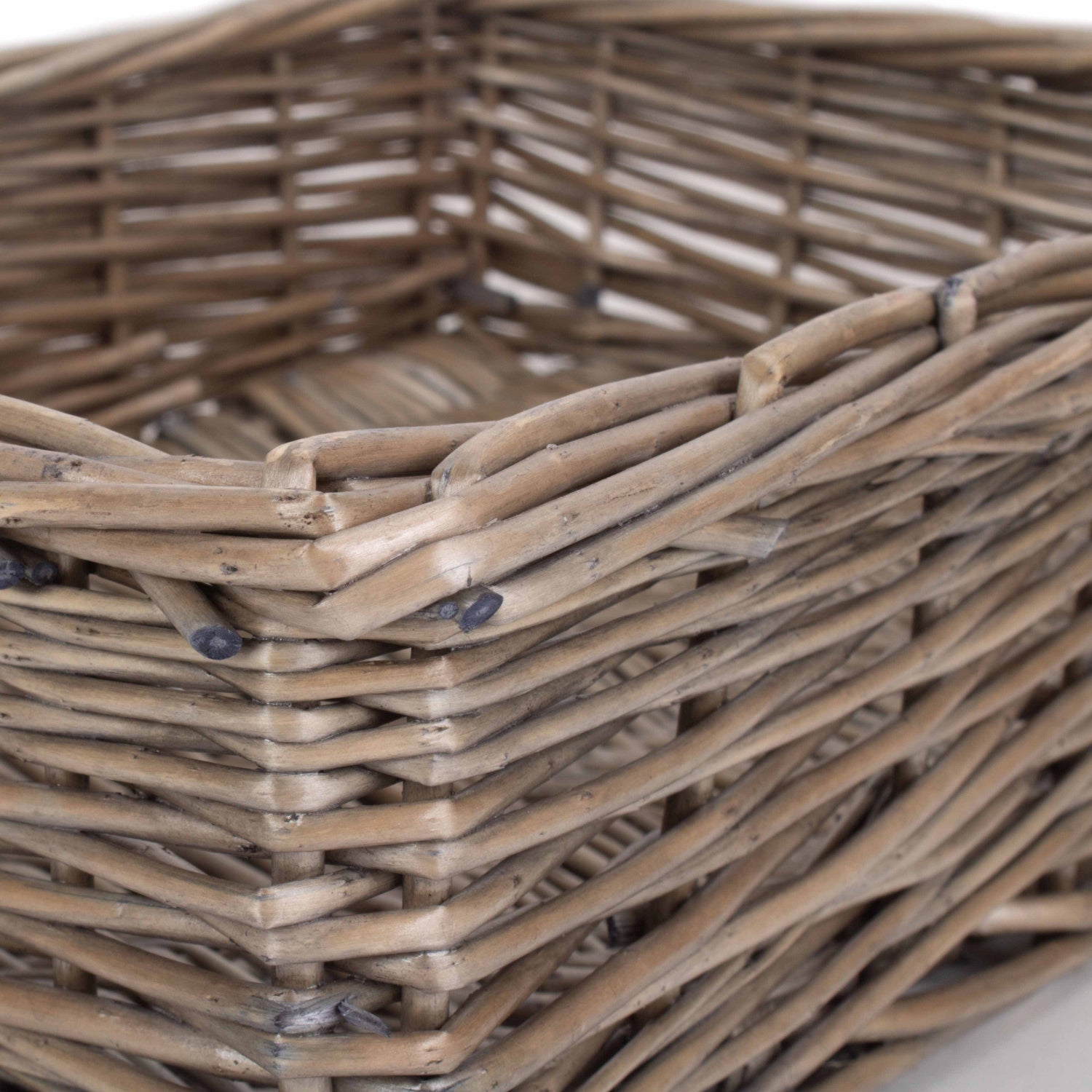 Medium Antique Wash Straight-Sided Tray Basket
