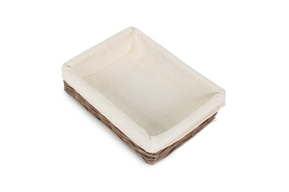 Medium Lined Antique Wash Straight Sided Tray Basket