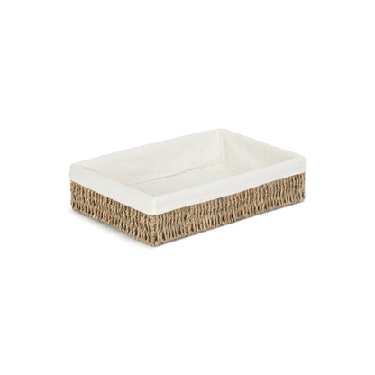 Medium Lined Rectangular Seagrass Tray Basket