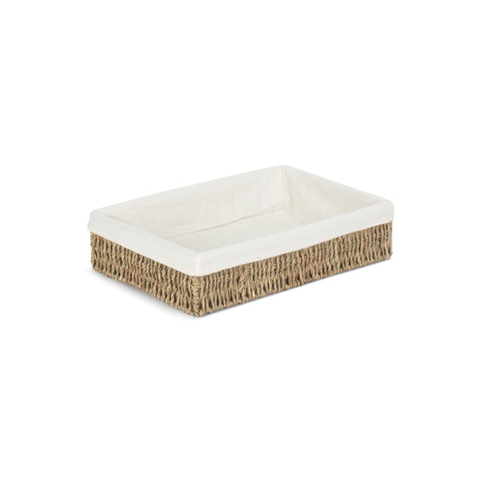 Medium Lined Rectangular Seagrass Tray Basket