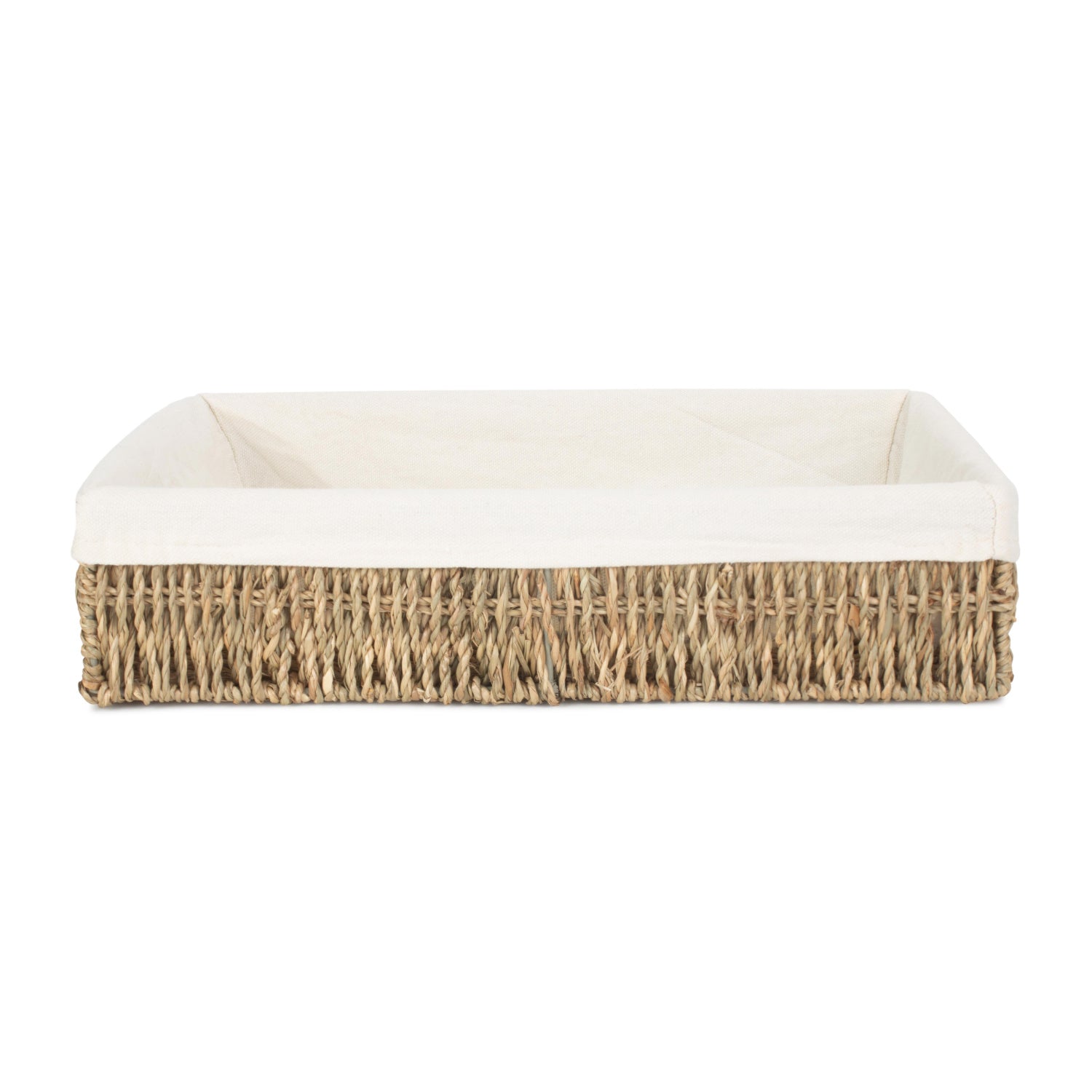 Medium Lined Rectangular Seagrass Tray Basket