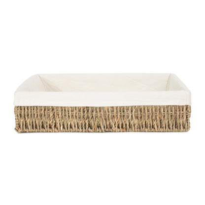 Medium Lined Rectangular Seagrass Tray Basket