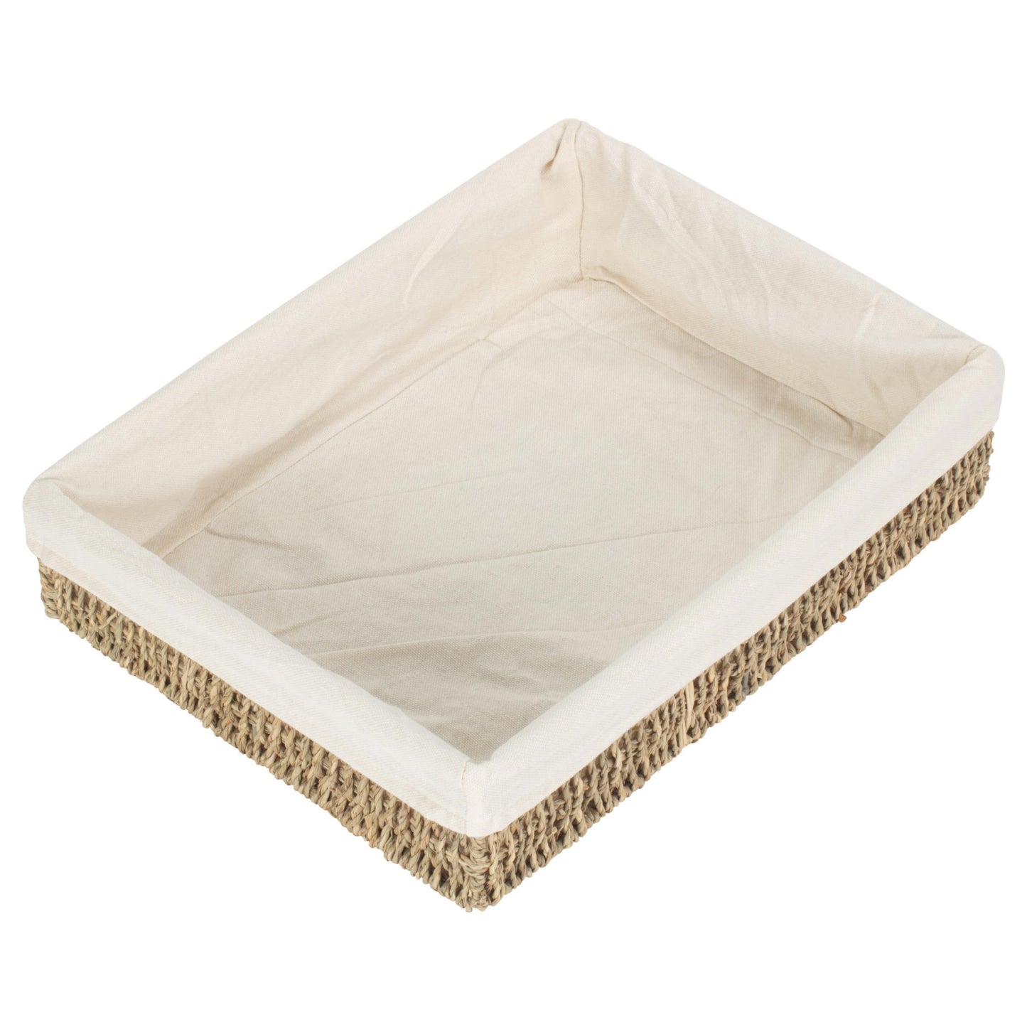 Large Lined Rectangular Seagrass Tray