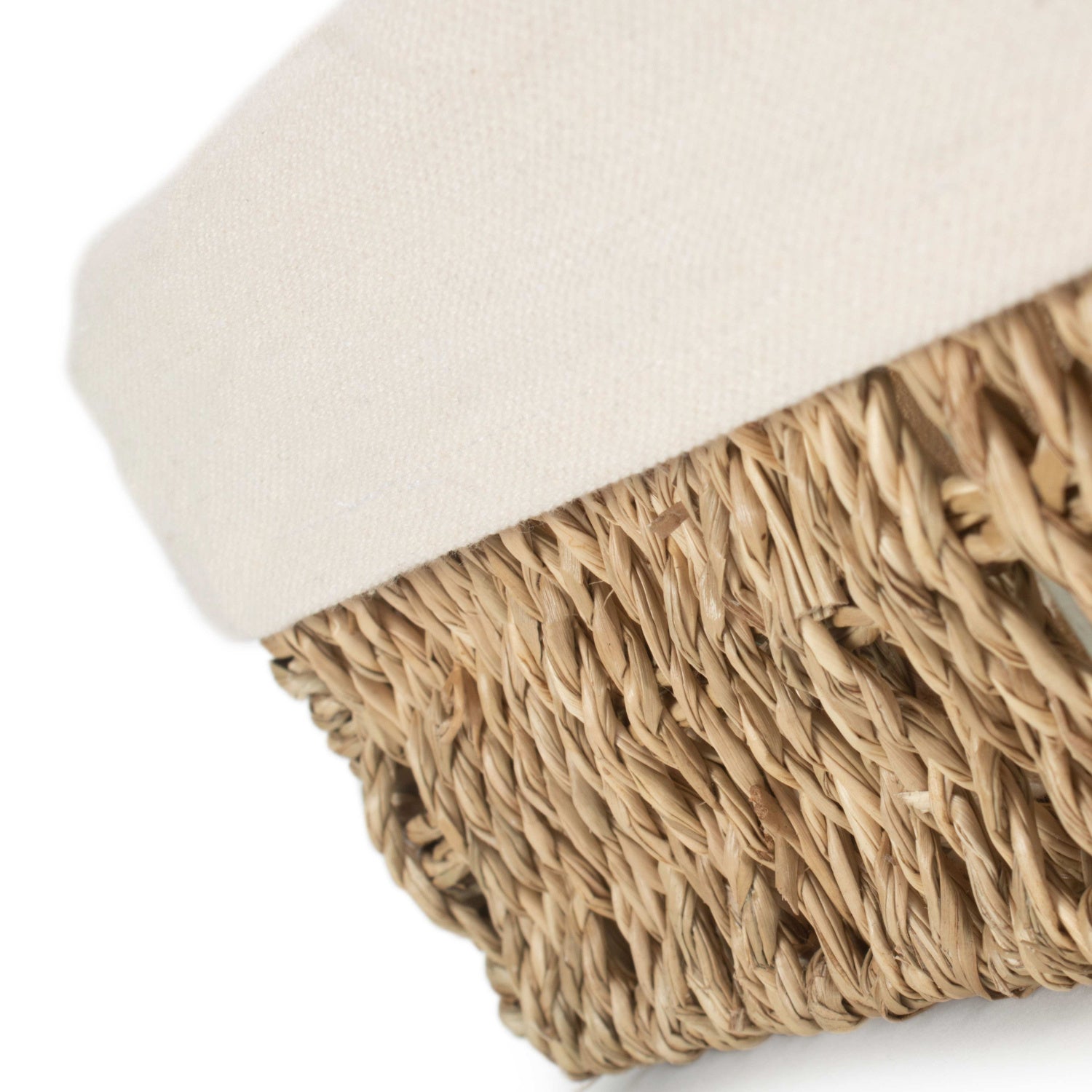 Extra Large Lined Rectangular Seagrass Tray Basket