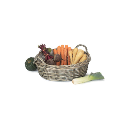 Large Round Antique Wash Display Tray Basket With Plastic Lining