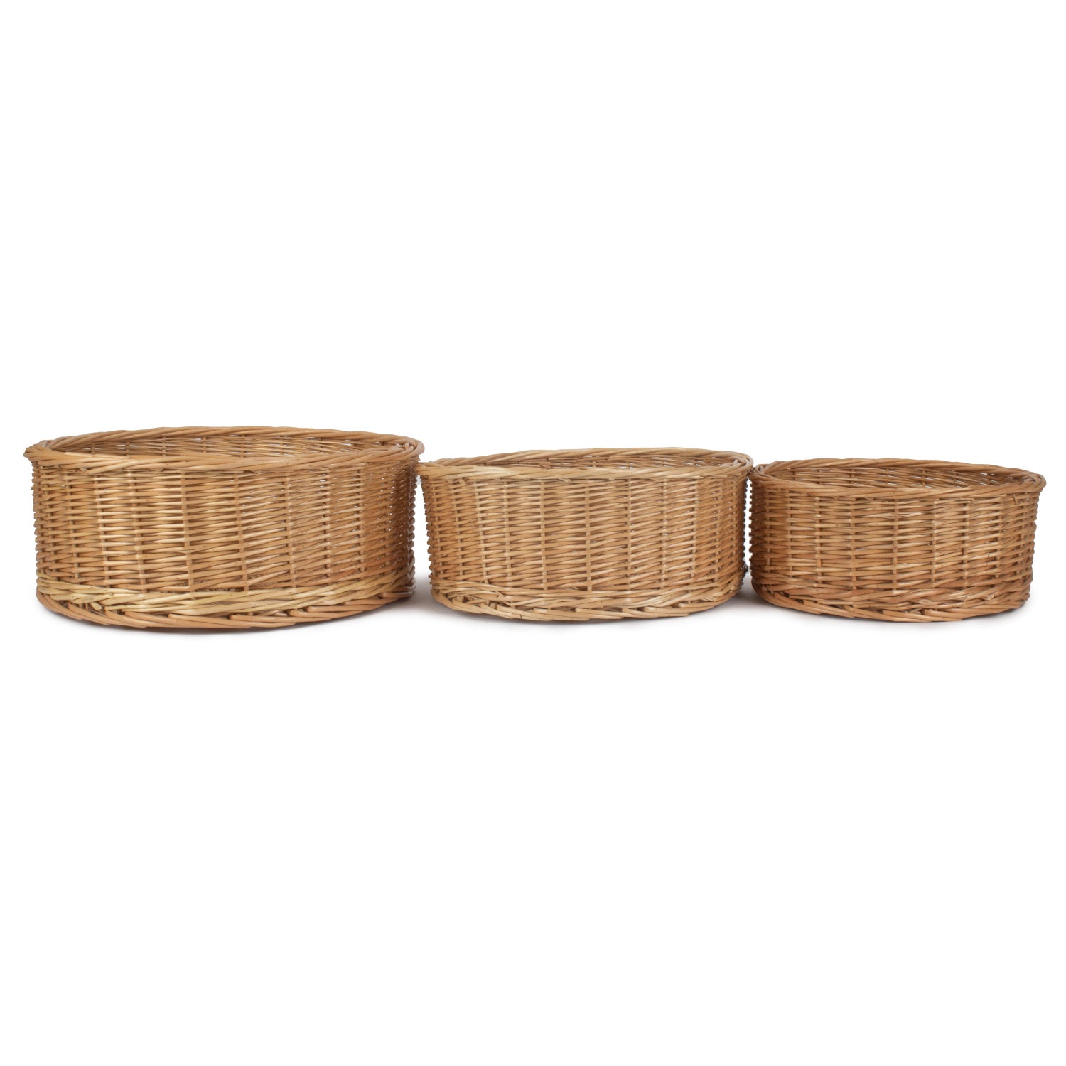 Set 3 Round Straight-sided Tray Baskets