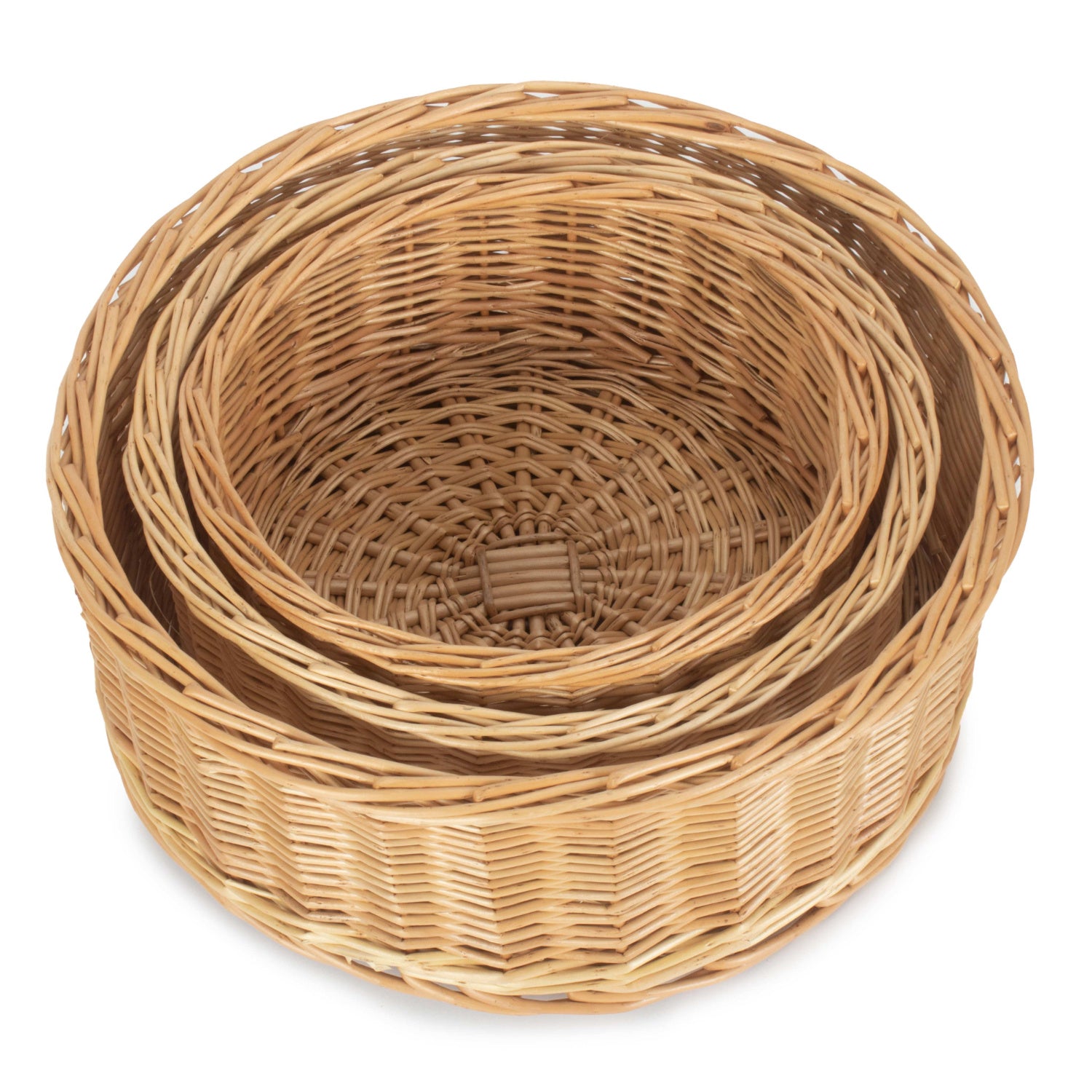 Set 3 Round Straight-sided Tray Baskets