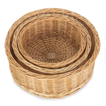 Set 3 Round Straight-sided Tray Baskets