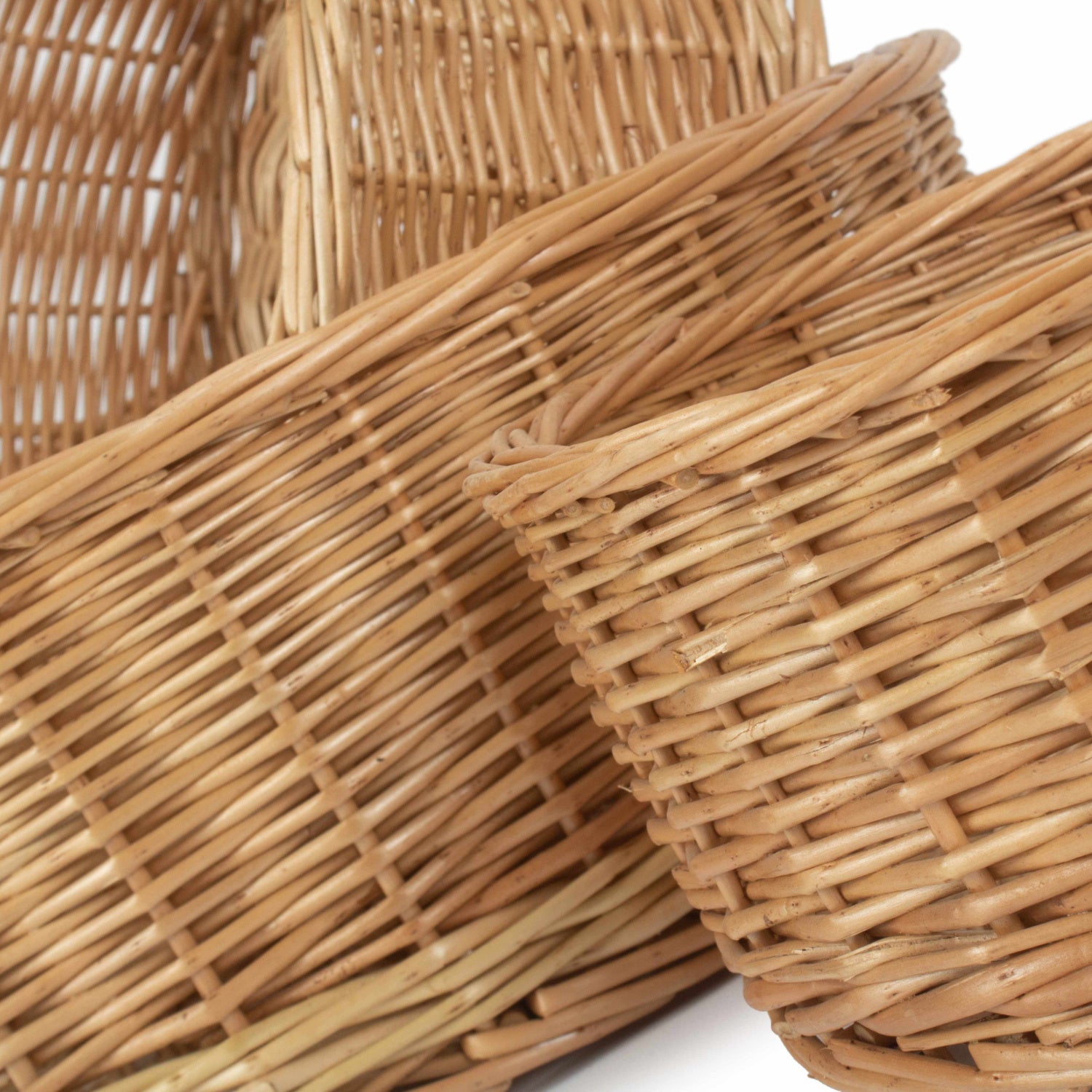 Set 3 Round Straight-sided Tray Baskets