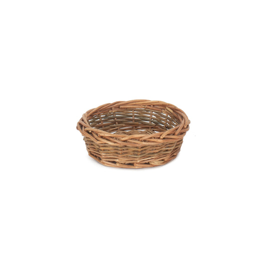Small Unpeeled Willow Round Tray Basket