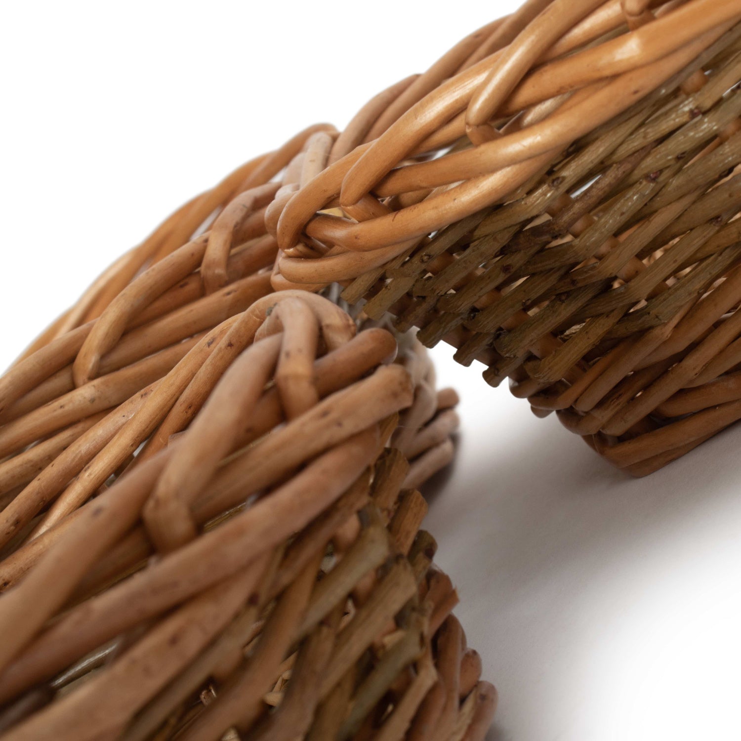 Unpeeled Willow Round Tray Baskets Set 3