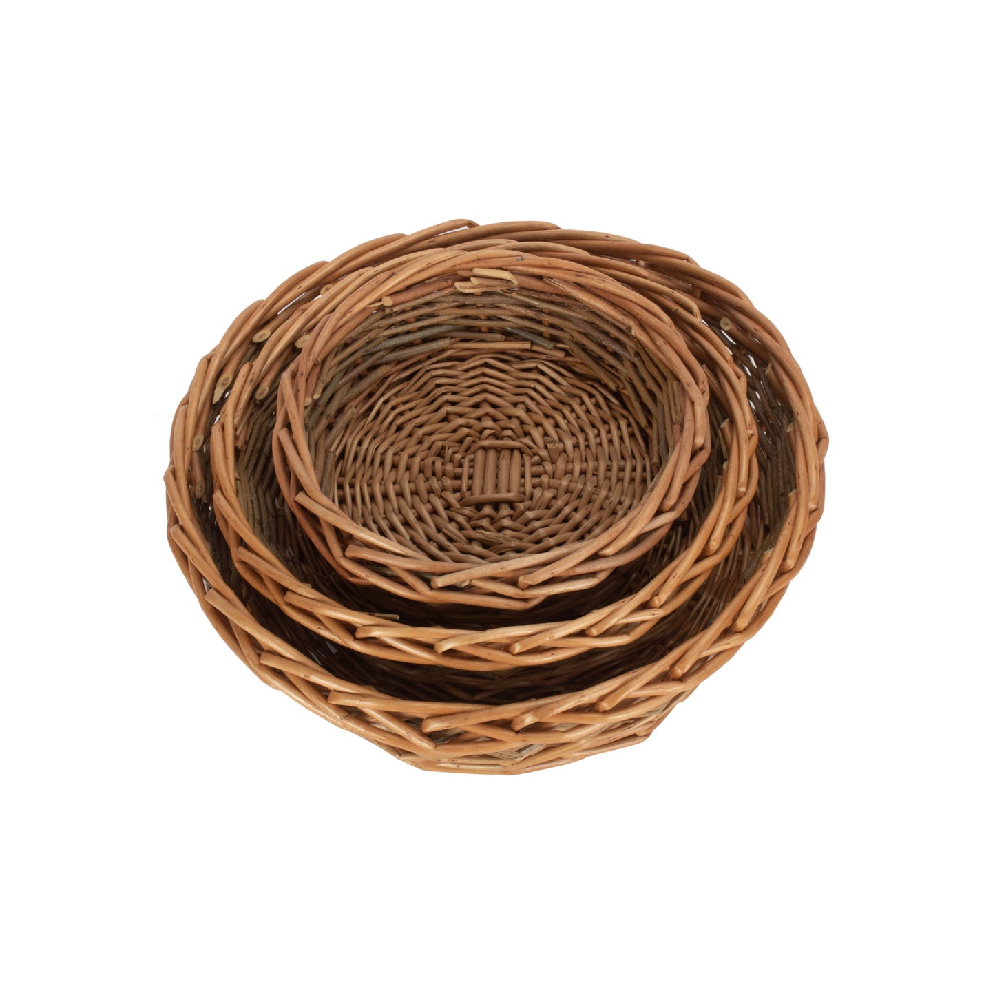 Unpeeled Willow Round Tray Set 3