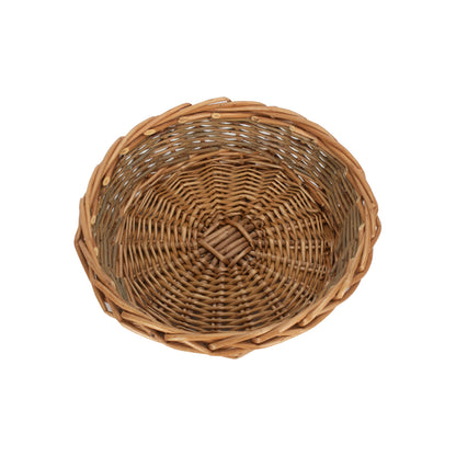 Medium Unpeeled Willow Round Tray Basket