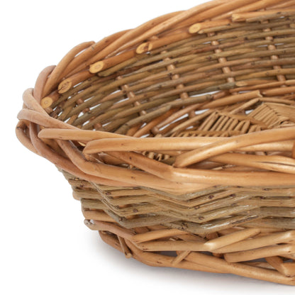 Medium Unpeeled Willow Round Tray Basket