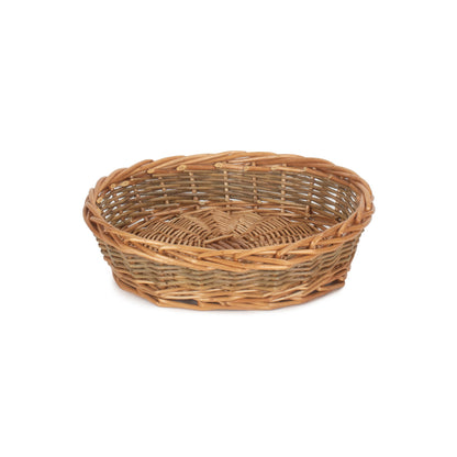 Large Unpeeled Willow Round Tray Basket
